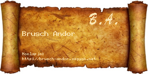 Brusch Andor névjegykártya